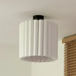 Loftlampe Aria, hvid, mikrofiber, E27