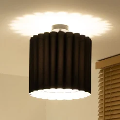 Loftlampe Aria, sort, mikrofiber, E27