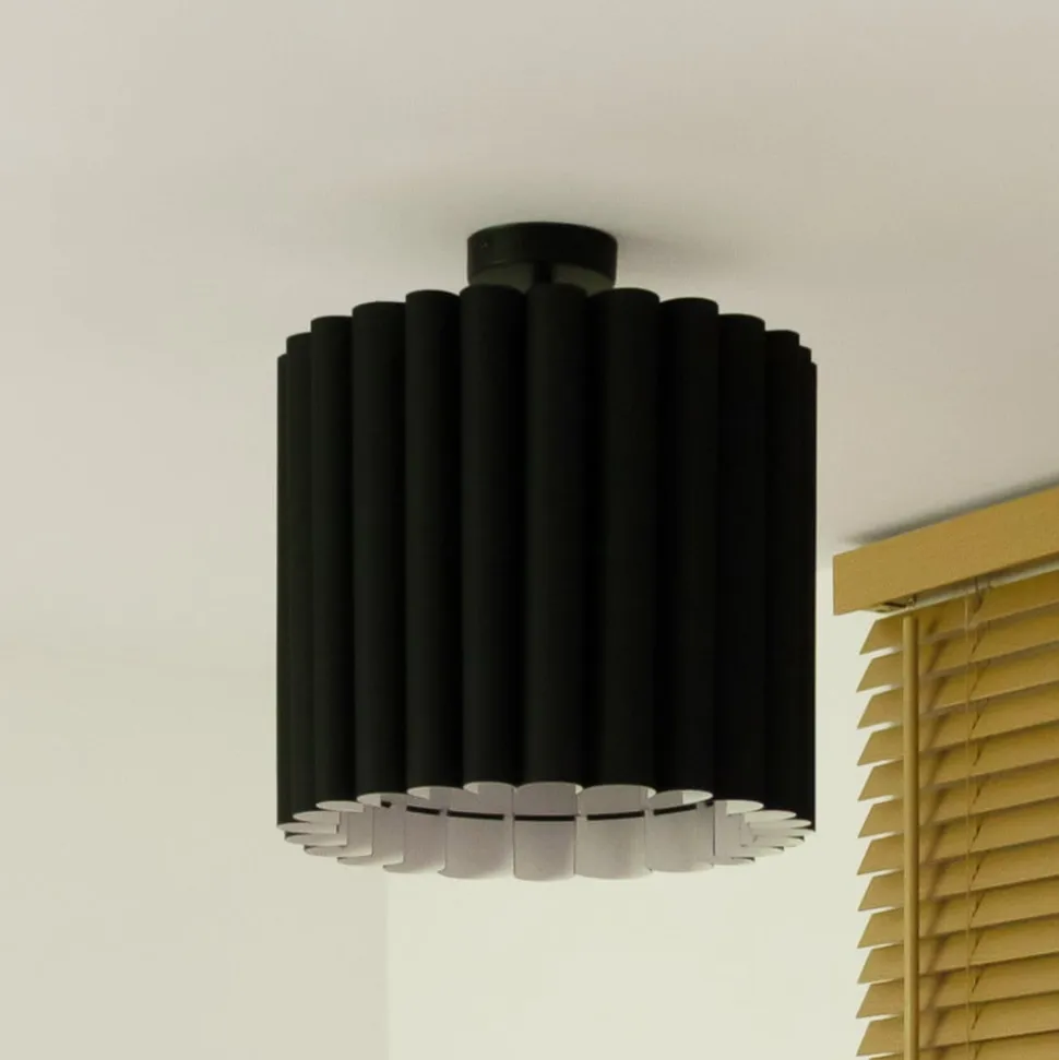 Loftlampe Aria, sort, mikrofiber, E27