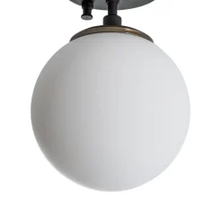 Loftlampe Atmaca, 1 lyskilde, sort, glas, Ø 15 cm