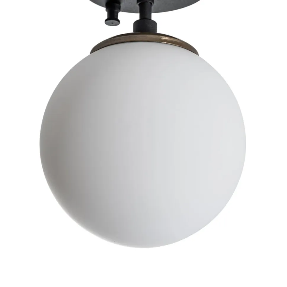 Loftlampe Atmaca, 1 lyskilde, sort, glas, Ø 15 cm