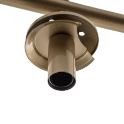 Loftlampe Atmaca, 3 lyskilder, antik guld, glas, 60 cm