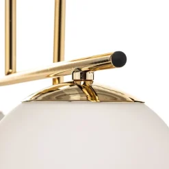 Loftlampe Aurora, guld, Ø 50 cm, 4 lyskilder, glas, E14