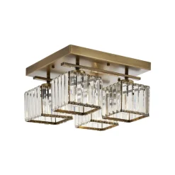 Loftlampe AV-1795-4E 4 lyskilder, kvadratisk, antik guld