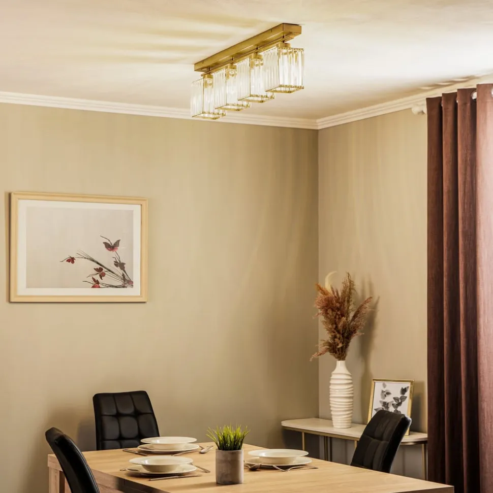 Loftlampe AV-1795-4EY 4 lyskilder, antik guld