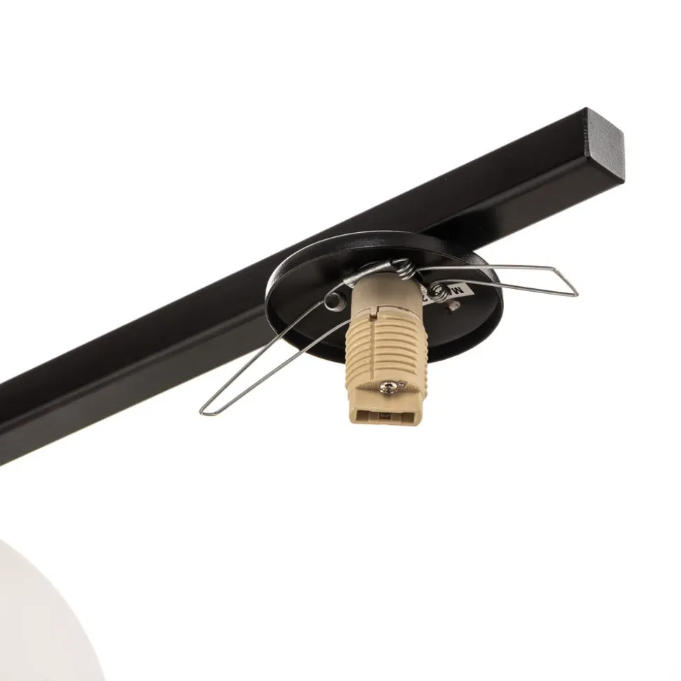 Loftlampe Baleo, sort/opal, 2 lyskilder