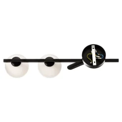Loftlampe Baleo, sort/opal, 2 lyskilder