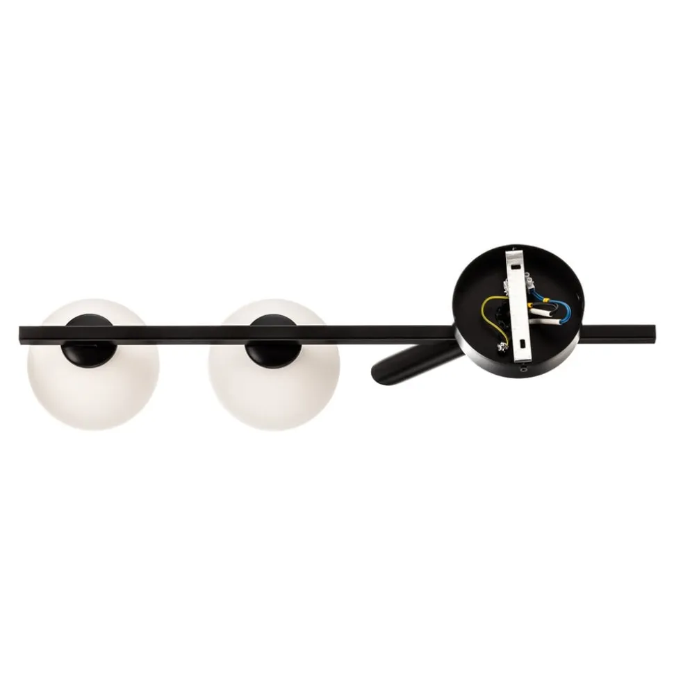 Loftlampe Baleo, sort/opal, 2 lyskilder