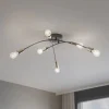 Loftlampe Banana, sort, metal, 67 cm, 6 lyskilder, E27
