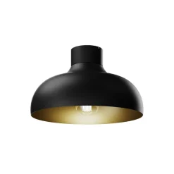 Loftlampe Basca, udvendig sort, indvendig guld