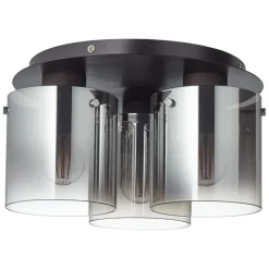Loftlampe Beth med røgglas, 3 lyskilder