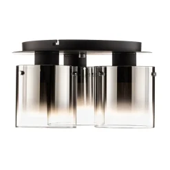 Loftlampe Beth med røgglas, 3 lyskilder