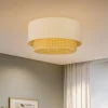 Loftlampe Boho, Ø 45 cm, creme-hvid/rattan