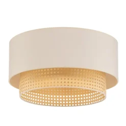 Loftlampe Boho, Ø 45 cm, creme-hvid/rattan