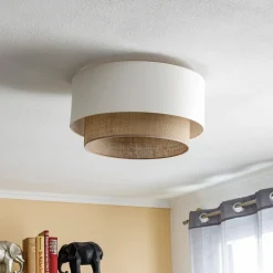 Loftlampe Boho, Ø 45 cm ecru/jute