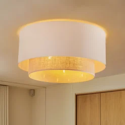 Loftlampe Boho, Ø 60 cm, ecru/jute