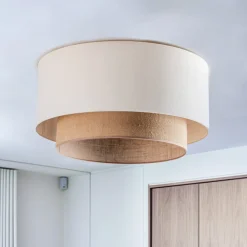 Loftlampe Boho, Ø 60 cm, ecru/jute