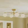Loftlampe Bumerang, guld, 4 lyskilder
