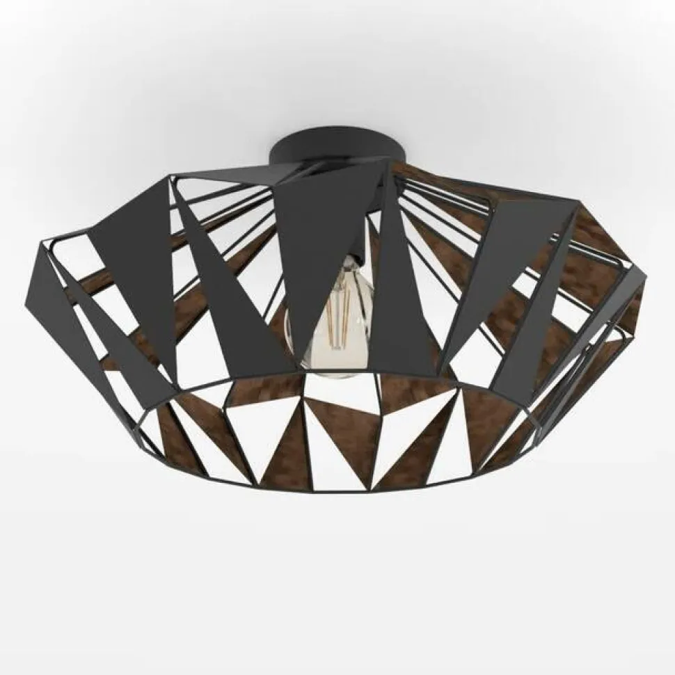 Loftlampe Carlton, Ø 47 cm, sort/kobber