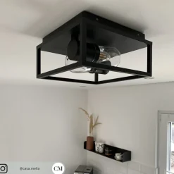 Loftlampe Carlyn badeværelse 2 lyskilder sort