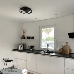 Loftlampe Carlyn badeværelse 2 lyskilder sort