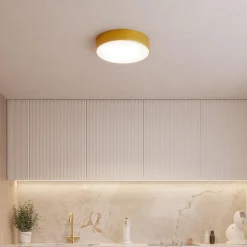 Loftlampe Cleo, Ø 20 cm, IP54, guldfarvet, metal, E27