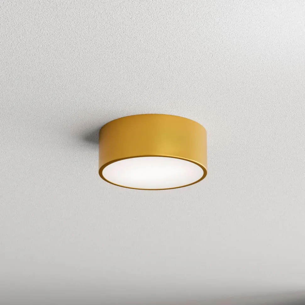 Loftlampe Cleo, Ø 20 cm, IP54, guldfarvet, metal, E27