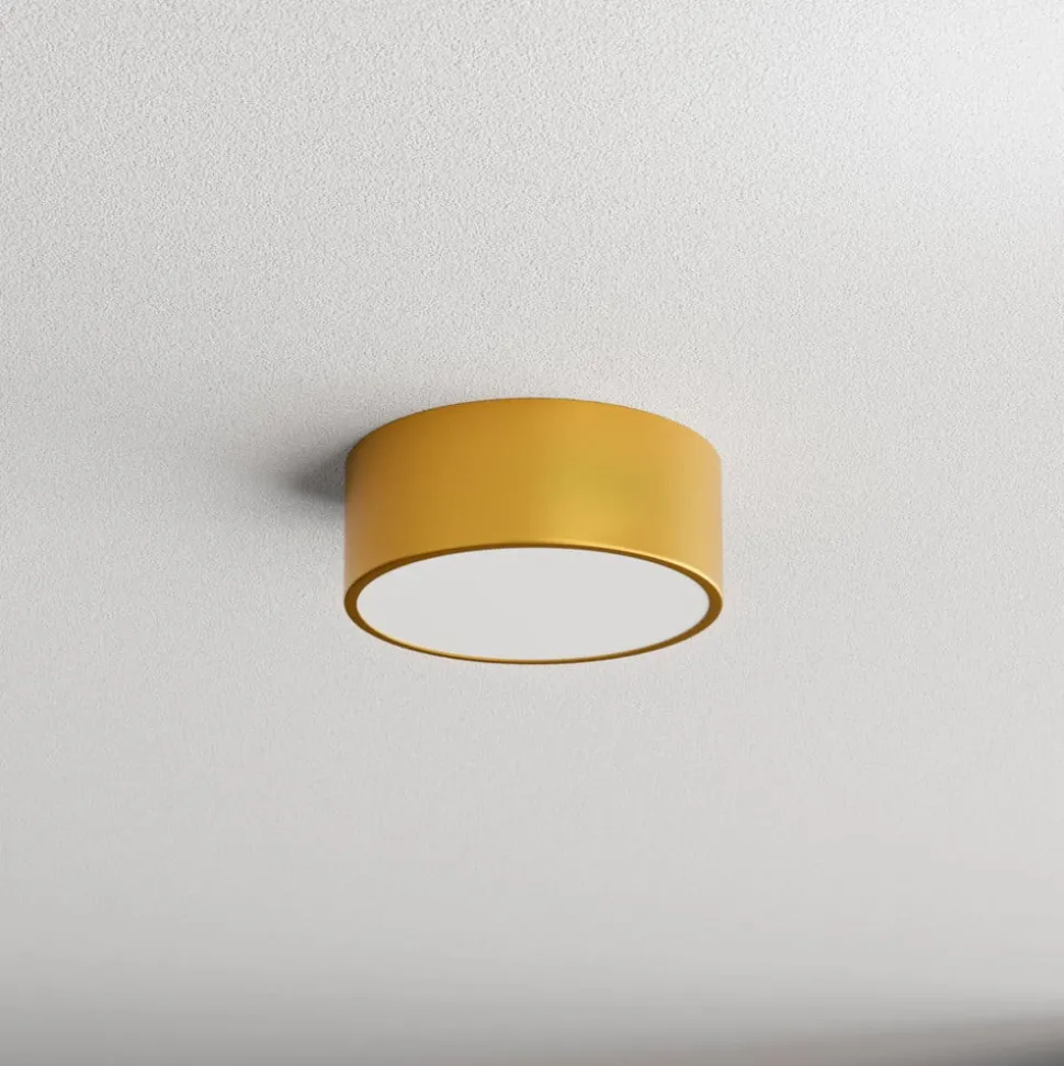 Loftlampe Cleo, Ø 20 cm, IP54, guldfarvet, metal, E27