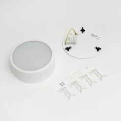 Loftlampe Cleo, Ø 20 cm, IP20, hvid, metal, E27