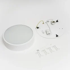 Loftlampe Cleo, Ø 30 cm, IP20, hvid, metal, E27