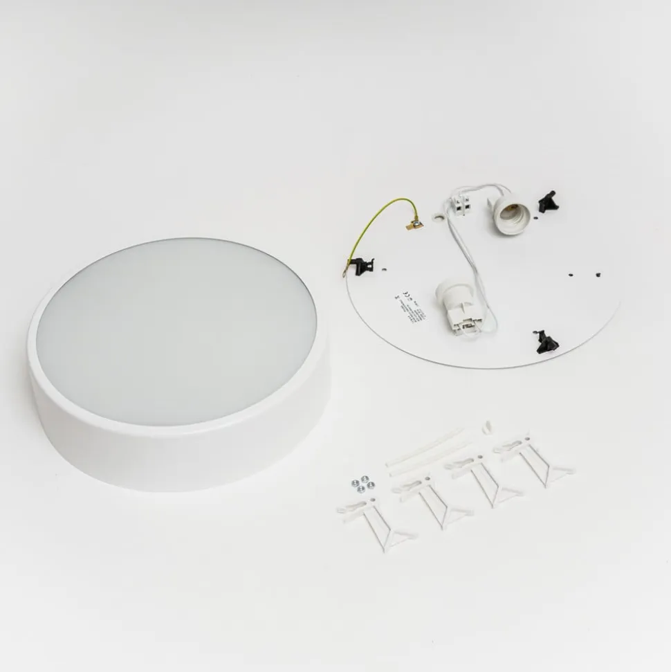 Loftlampe Cleo, Ø 30 cm, IP20, hvid, metal, E27