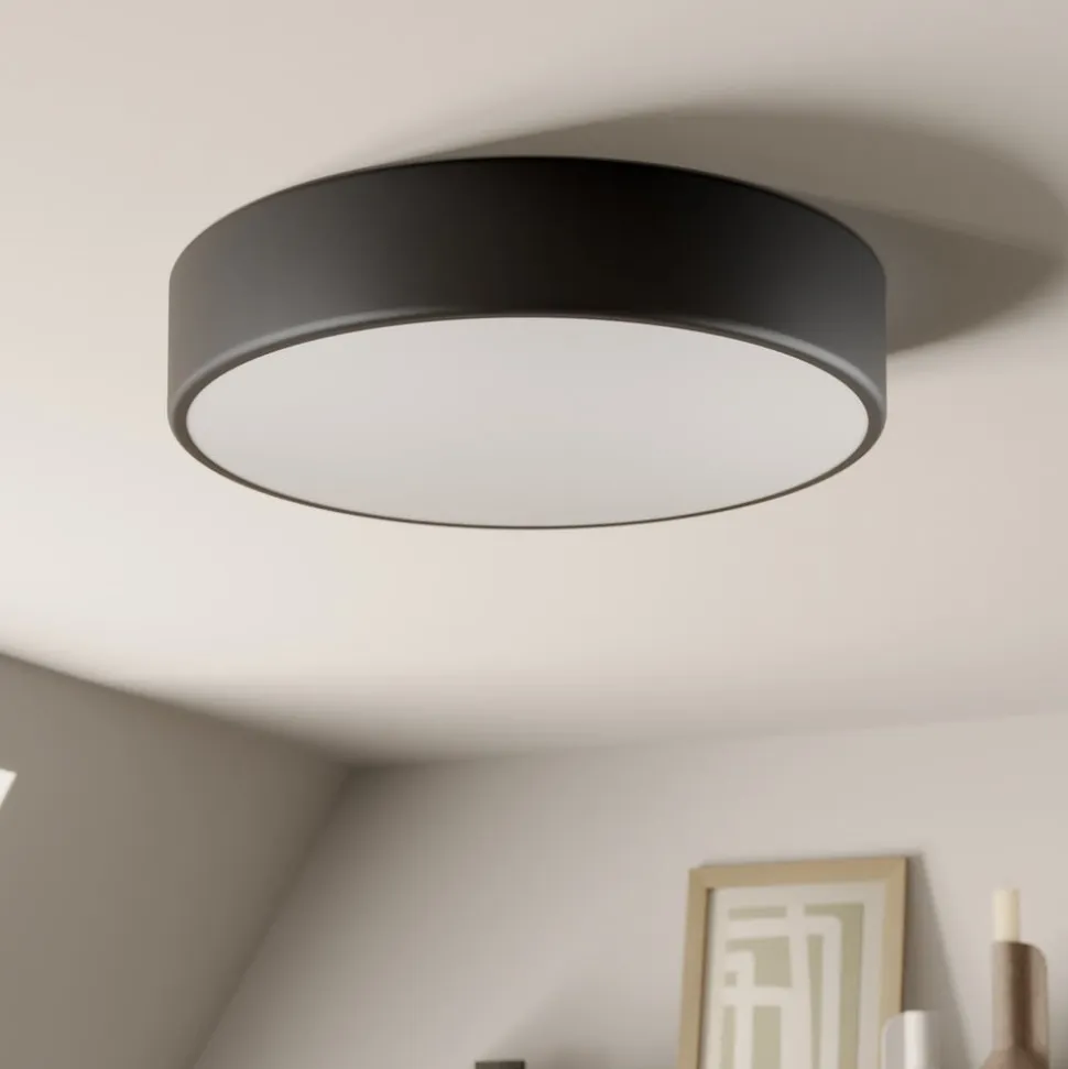 Loftlampe Cleo, Ø 40 cm, IP20, sort, metal, E27