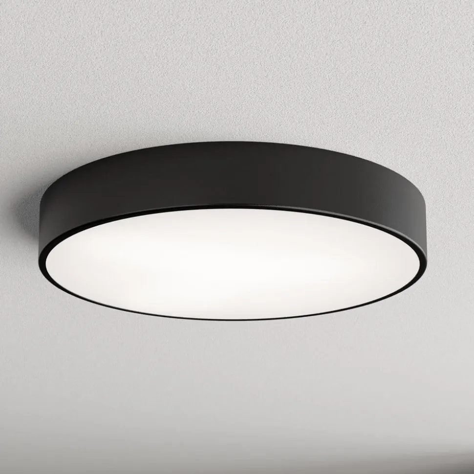 Loftlampe Cleo, Ø 50 cm, IP54, sort, metal, E27