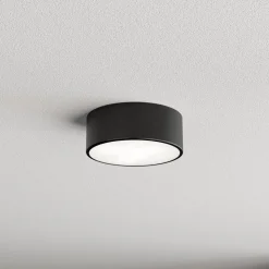 Loftlampe Cleo, Ø 20 cm, IP54, sort, metal, E27