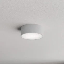Loftlampe Cleo 200, grå, sensor, IP54, Ø 20 cm, metal