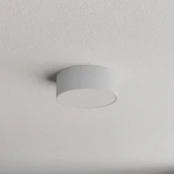 Loftlampe Cleo 200, grå, sensor, IP54, Ø 20 cm, metal