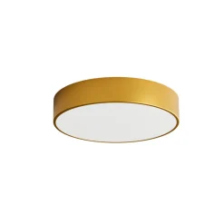 Loftlampe Cleo 400, guld, sensor, IP54, Ø 40 cm, metal