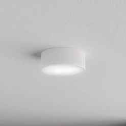 Loftlampe Cleo 200, hvid, sensor, IP54, Ø 20 cm, metal