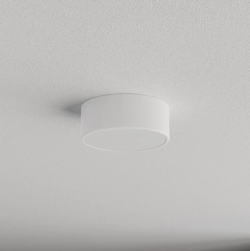 Loftlampe Cleo 200, hvid, sensor, IP54, Ø 20 cm, metal