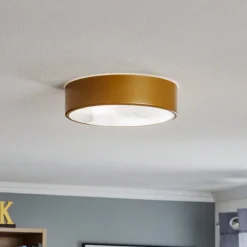 Loftlampe Cleo 300, IP54, Ø 30 cm guld