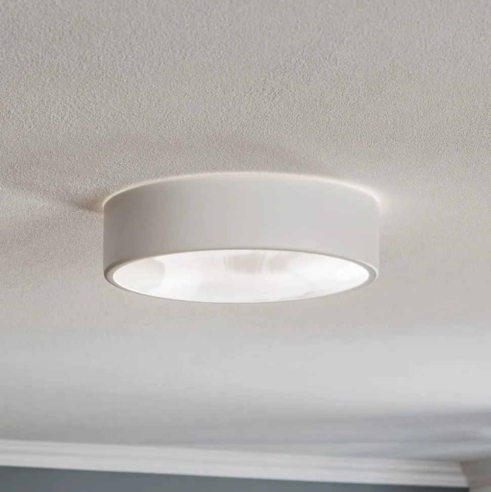 Loftlampe Cleo 300, IP54, Ø 30 cm hvid