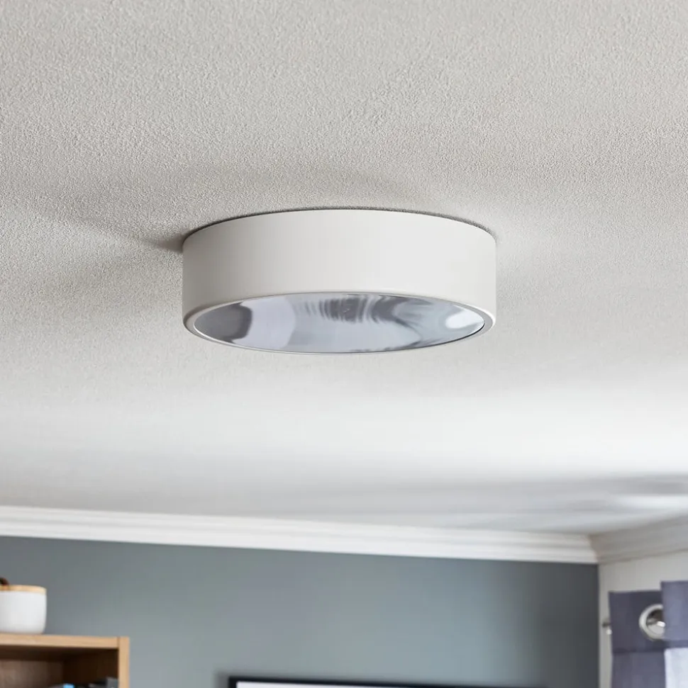 Loftlampe Cleo 300, IP54, Ø 30 cm hvid