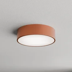 Loftlampe Cleo 300, kobber, sensor, IP54, Ø 30 cm, metal