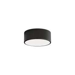Loftlampe Cleo 200, sort, sensor, IP54, Ø 20 cm, metal