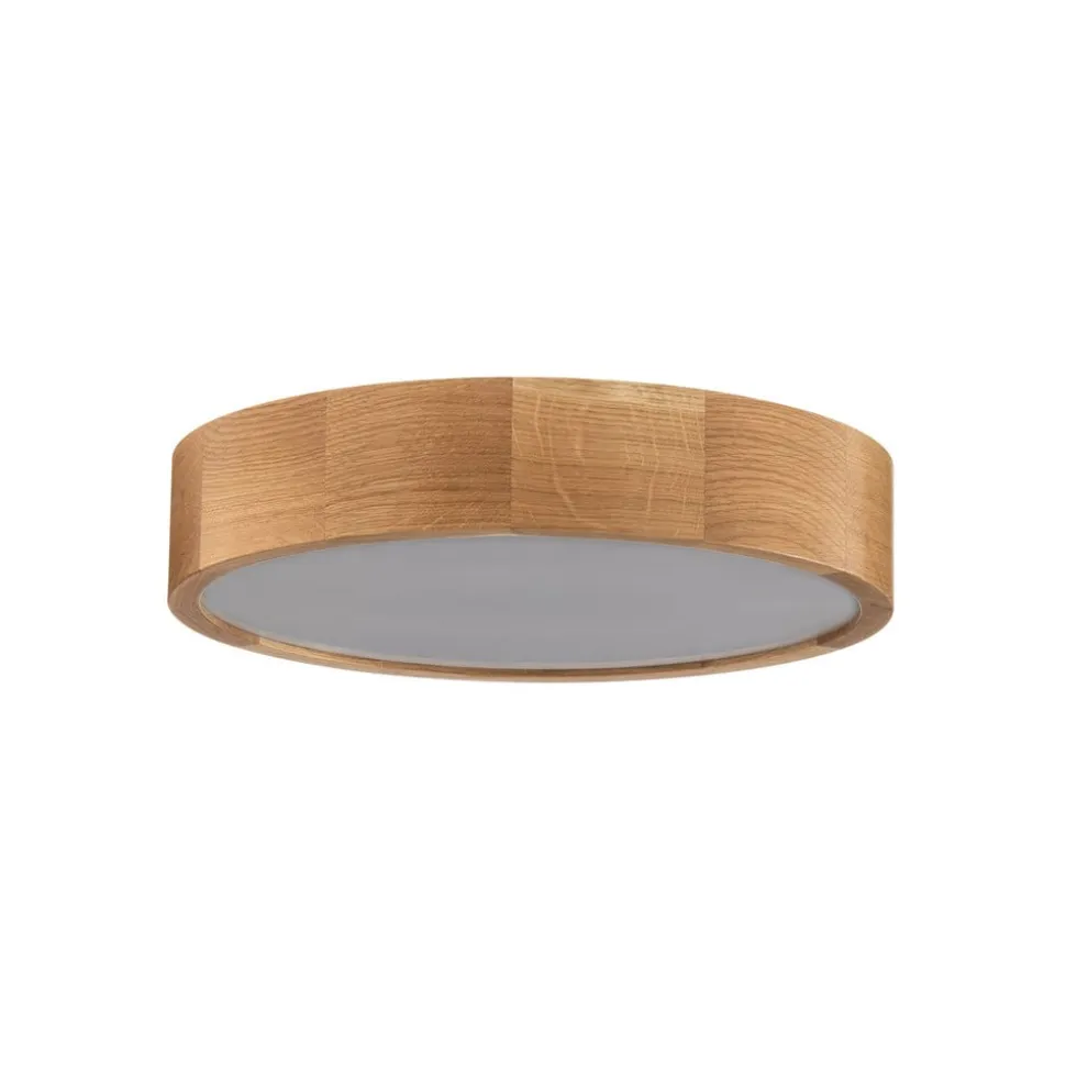 Loftlampe Cleo DR375, IP54, Ø 37,5 cm, egetræ, E27