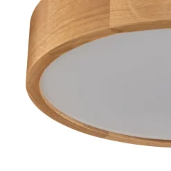 Loftlampe Cleo DR375, IP54, Ø 37,5 cm, egetræ, E27