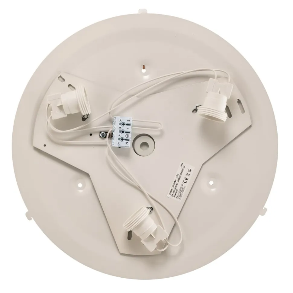 Loftlampe Cleo DR375, IP54, Ø 37,5 cm, egetræ, E27