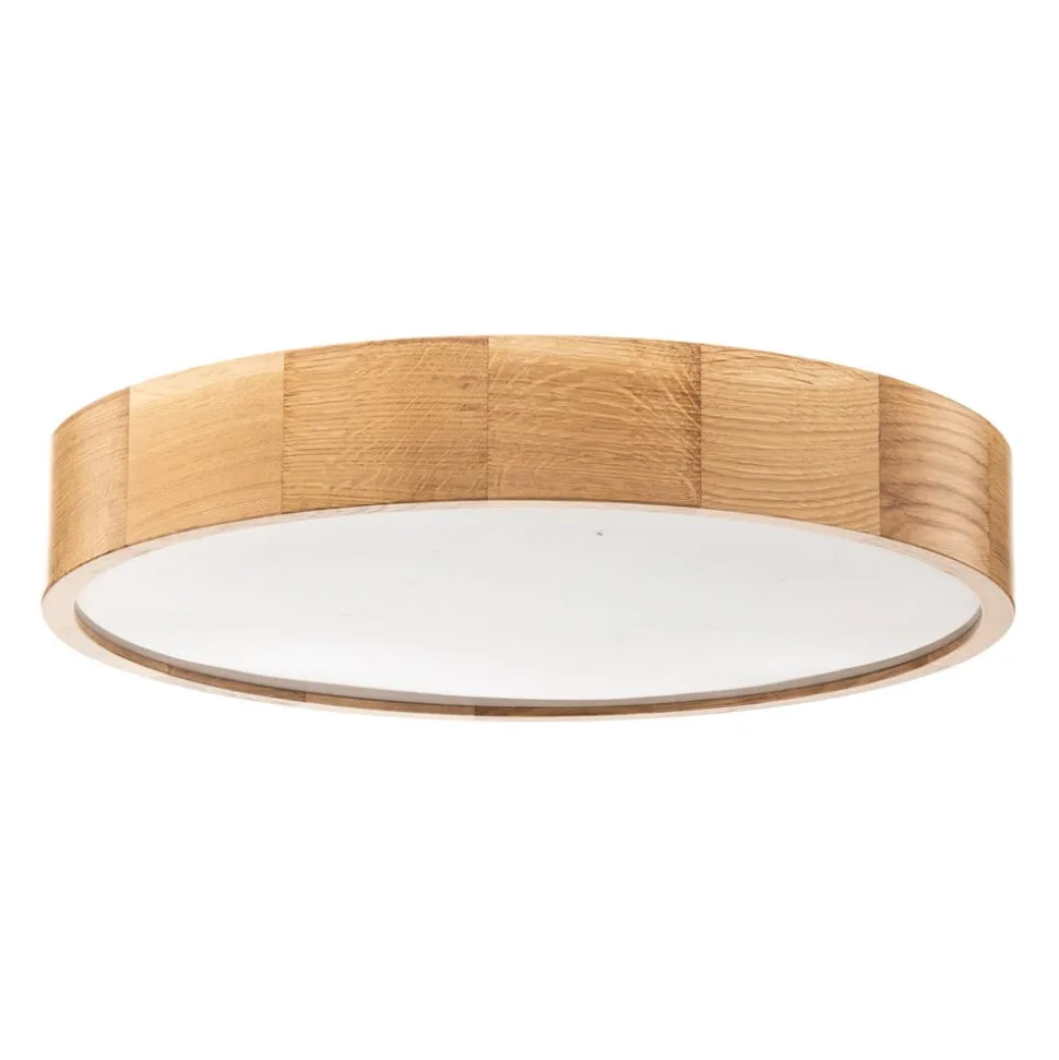 Loftlampe Cleo DR475, IP54, Ø 47,5 cm, egetræ, E27