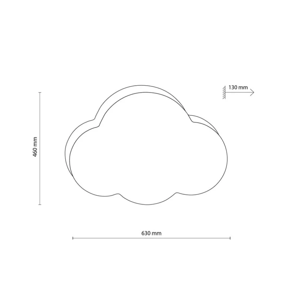 Loftlampe Cloud, beige, 63 cm lang, tekstil, sky, E27