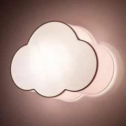 Loftlampe Cloud, lyserød, 43 cm lang, tekstil, sky, E27